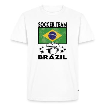 Brazil Soccer Football 2022 WM - Men's Premium Organic T-Shirt - white - Front - Nico (187cm)