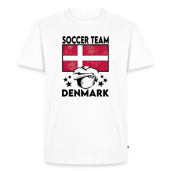 Denmark Soccer Football 2022 WM - T-shirt Premium bio Homme - blanc - Devant - Nico (187cm)