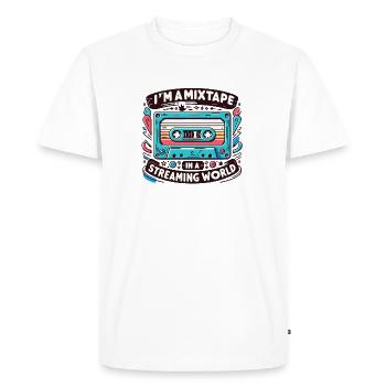 Mixtape in a streaming world | Oldschool retro - Men's Premium Organic T-Shirt - white - Front - Nico (187cm)