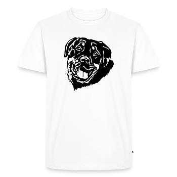 (213) Rottweiler - Men's Premium Organic T-Shirt - white - Front - Nico (187cm)