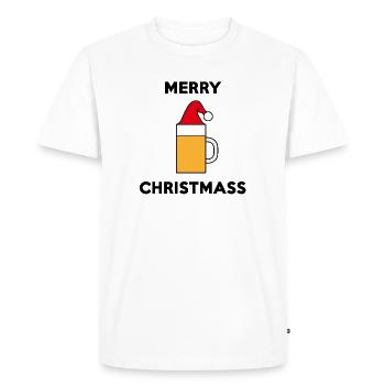 Bespoke mug "Merry Christmass" - Men's Premium Organic T-Shirt - white - Front - Nico (187cm)