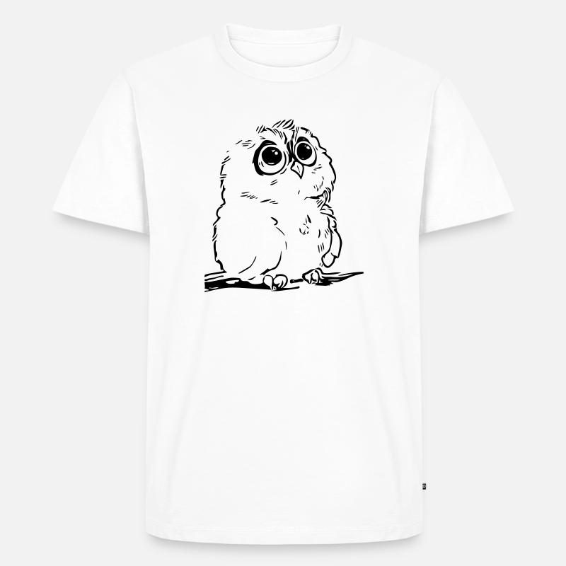 Niedliche Eule - Männer Premium Bio T-Shirt - Weiß