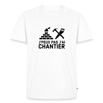 Chantier - T-shirt Premium bio Homme - blanc - Devant - Nico (187cm)