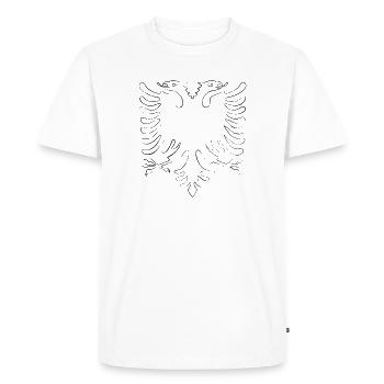 Albania | Scribble - Men's Premium Organic T-Shirt - white - Front - Nico (187cm)