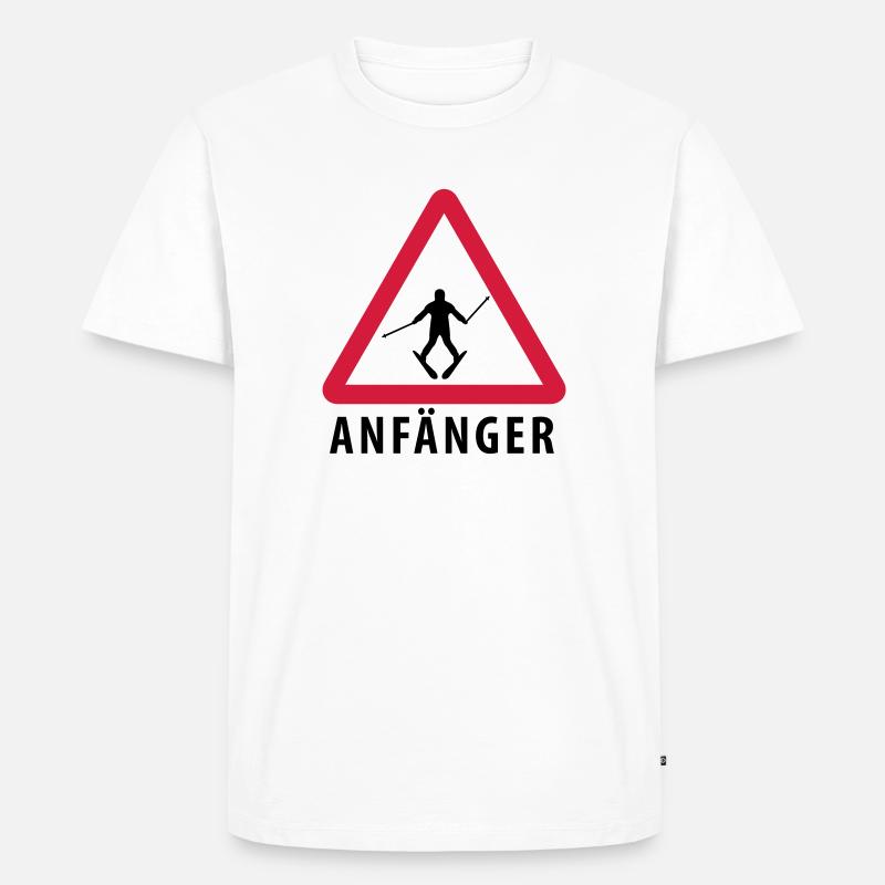 Ski Anfänger - Männer Premium Bio T-Shirt - Weiß
