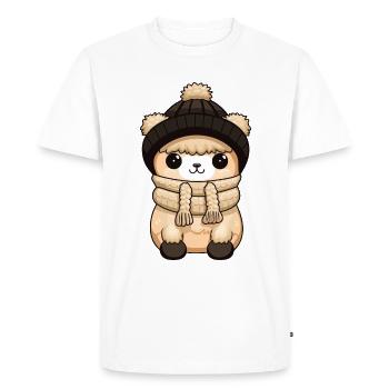 Alpaga Animal bébé bande dessinée - T-shirt Premium bio Homme - blanc - Devant - Nico (187cm)