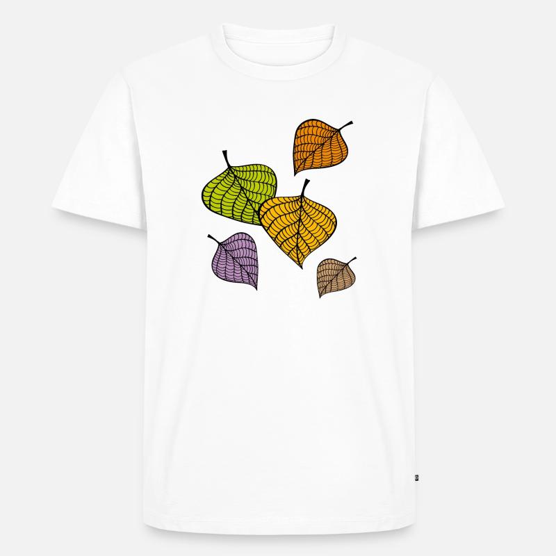 Herbst Blätter - Männer Premium Bio T-Shirt - Weiß