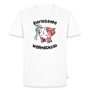 egg-laying wool milk sow - workaholic - work - Men's Premium Organic T-Shirt - white - Front - Nico (187cm)