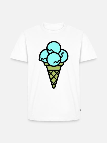 Eicreme Eis Lecker - Männer Premium Bio T-Shirt - Weiß