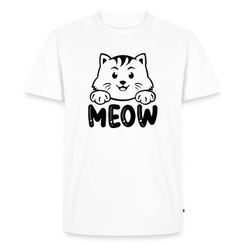 Miaou - T-shirt Premium bio Homme - blanc - Devant - Nico (187cm)