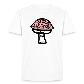 Fungus Mushrooms Poisonous Mycology Earthy Vector 1 - Men's Premium Organic T-Shirt - white - Front - Nico (187cm)