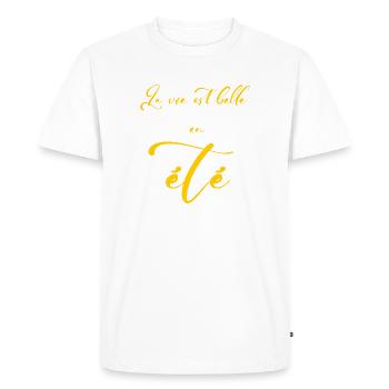 la vie est belle en été - T-shirt Premium bio Homme - blanc - Devant - Nico (187cm)