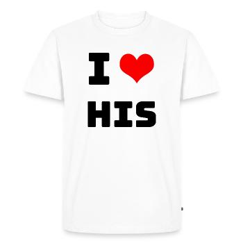 i love his - Men's Premium Organic T-Shirt - white - Front - Nico (187cm)