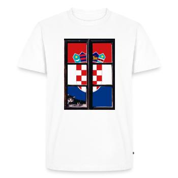 Drapeau Croatie Mer Adriatique Zagreb Drapeau croate - T-shirt Premium bio Homme - blanc - Devant - Nico (187cm)