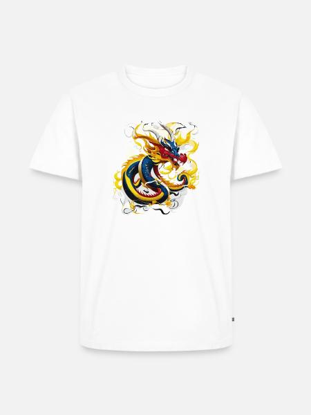 Chinesischer Drache (Kunstsammlung) - Männer Premium Bio T-Shirt - Weiß