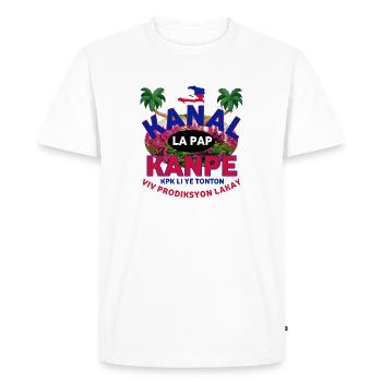 Kanal la pap kanpe - T-shirt Premium bio Homme - blanc - Devant - Nico (187cm)