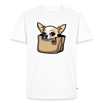 Chihuahua / petit chien / animal / minuscule / race - T-shirt Premium bio Homme - blanc - Devant - Nico (187cm)