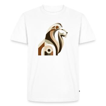 Lion abstrait - T-shirt Premium bio Homme - blanc - Devant - Nico (187cm)