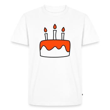 Gâteau d’anniversaire tricolore - T-shirt Premium bio Homme - blanc - Devant - Nico (187cm)