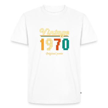 vintage 1970 original parts - T-shirt Premium bio Homme - blanc - Devant - Nico (187cm)