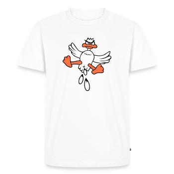 Duck Bird Flying Feces Attack From Above Attack Fun - Men's Premium Organic T-Shirt - white - Front - Nico (187cm)