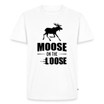 Moose On The Loose - Men's Premium Organic T-Shirt - white - Front - Nico (187cm)