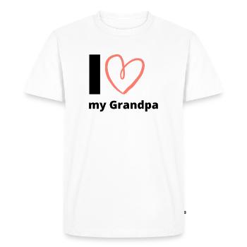 J’aime mon grand-père - Grand-père Opi Idée cadeau Grand-père - T-shirt Premium bio Homme - blanc - Devant - Nico (187cm)