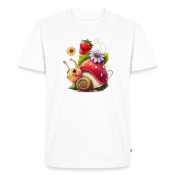 Escargot mignon - T-shirt Premium bio Homme - blanc - Devant - Nico (187cm)