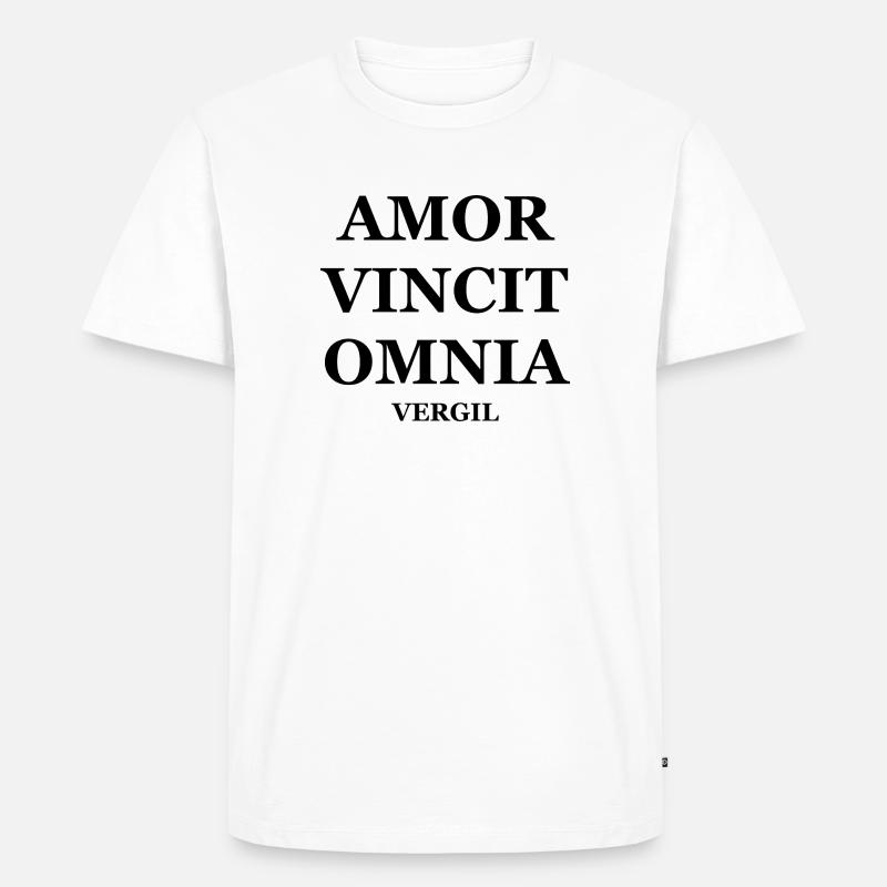 Amor Vincit Omnia - Vergil - Männer Premium Bio T-Shirt - Weiß