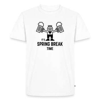 C’est la semaine de relâche (Bière / 1C) - T-shirt Premium bio Homme - blanc - Devant - Nico (187cm)