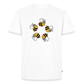 Bee funny sweet ring circle - Men's Premium Organic T-Shirt - white - Front - Nico (187cm)