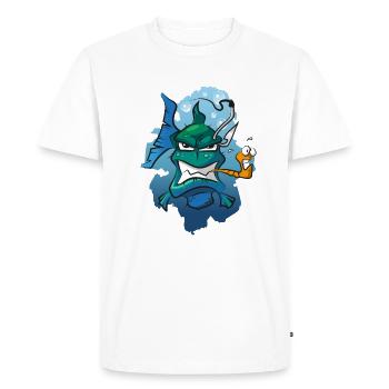 Drôle de poisson Poisson prédateur pour les pêcheurs - T-shirt Premium bio Homme - blanc - Devant - Nico (187cm)