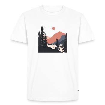 La géométrie du lever du soleil - T-shirt Premium bio Homme - blanc - Devant - Nico (187cm)