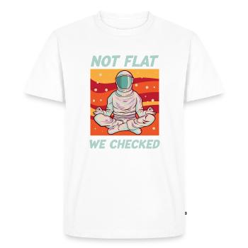 Pas plat Nous avons vérifié drôle Anti Terre plate - T-shirt Premium bio Homme - blanc - Devant - Nico (187cm)