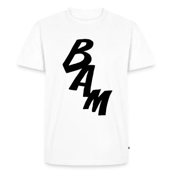 BAM - Cartoon-style - T-shirt Premium bio Homme - blanc - Devant - Nico (187cm)