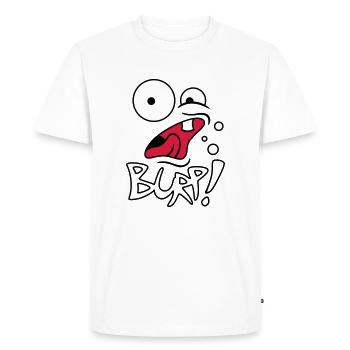 Burp! - Men's Premium Organic T-Shirt - white - Front - Nico (187cm)