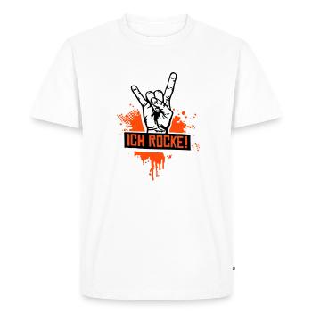J’ai rock - rock - festival - musique - danse - T-shirt Premium bio Homme - blanc - Devant - Nico (187cm)