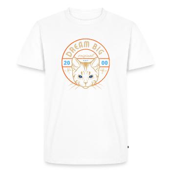 Dream Big Cat - Men's Premium Organic T-Shirt - white - Front - Nico (187cm)