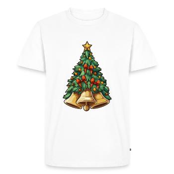 Sapin de Noël avec cloches et décoration - T-shirt Premium bio Homme - blanc - Devant - Nico (187cm)