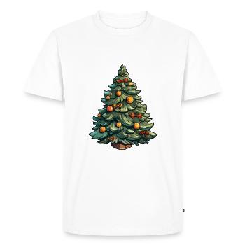 Sapin de Noël - Sapin de Noël décoré - T-shirt Premium bio Homme - blanc - Devant - Nico (187cm)