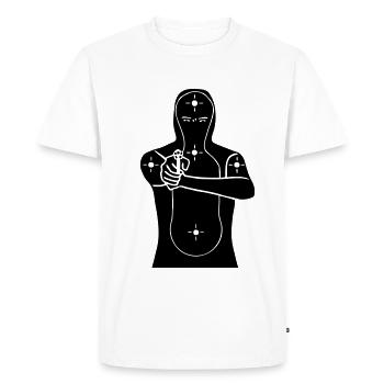 cible - T-shirt Premium bio Homme - blanc - Devant - Nico (187cm)