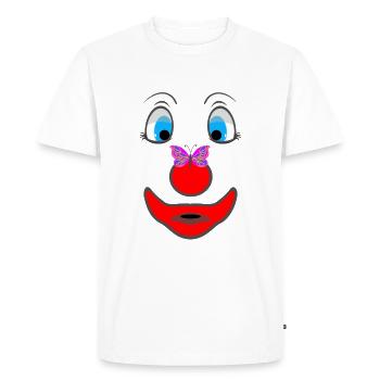 BD clown avec papillon - T-shirt Premium bio Homme - blanc - Devant - Nico (187cm)