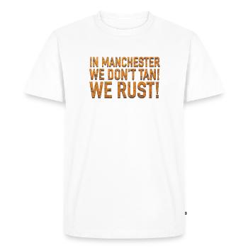 WE RUST! - Men's Premium Organic T-Shirt - white - Front - Nico (187cm)