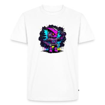 Evil Robot Series 009 - Men's Premium Organic T-Shirt - white - Front - Nico (187cm)