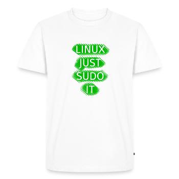Linux Ubuntu SUDO - T-shirt Premium bio Homme - blanc - Devant - Nico (187cm)