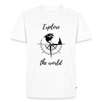 Explore the world - Men's Premium Organic T-Shirt - white - Front - Nico (187cm)