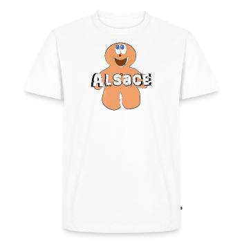 Alsace Mannele - T-shirt Premium bio Homme - blanc - Devant - Nico (187cm)
