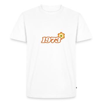 1973 Born with Retro Hippie Flower - Men's Premium Organic T-Shirt - white - Front - Nico (187cm)