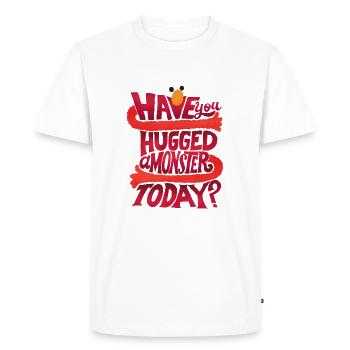 Sesame Street Design Avec Elmo Et Citation - T-shirt Premium bio Homme - blanc - Devant - Nico (187cm)