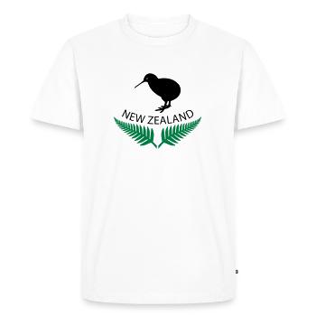 New Zealand Design 9 - T-shirt Premium bio Homme - blanc - Devant - Nico (187cm)